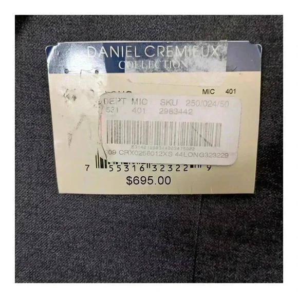 Daniel Cremieux Loro Piana Blazer Jacket Gray Men's 44L - Picture 7 of 8